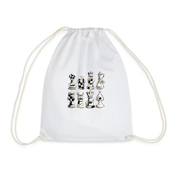 Chess Pieces No. 4 - Drawstring Bag - white - Front