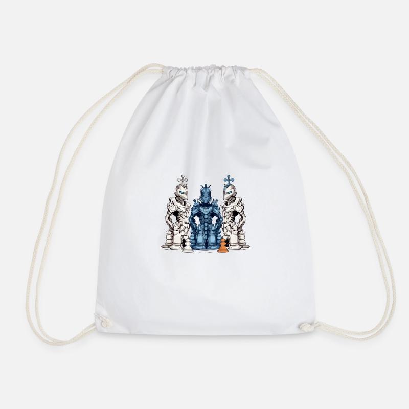Futuristic chess pieces - Drawstring Bag - white