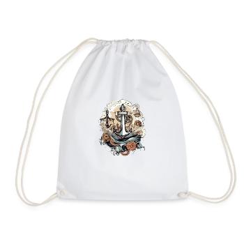 The captain's anchor - Drawstring Bag - white - Front