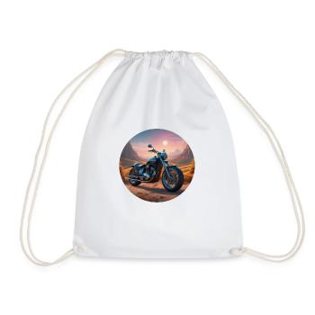 American Iron - A Classic Cruiser Motorcycle - Drawstring Bag - white - Front