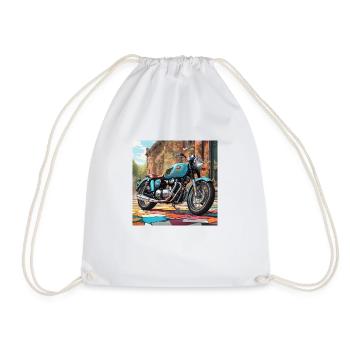 Classy British Motorcycling - Drawstring Bag - white - Front