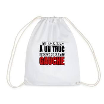 dessiné de la main gauche - Sac de sport léger - blanc - Devant