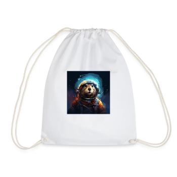 Otter in a spacesuit - Vector Illustration style - Drawstring Bag - white - Front