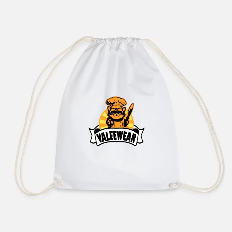 "Valeewear" - Profikoch Katze - Turnbeutel - Weiß