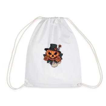 Halloween Kürbis - Turnbeutel - Weiß - Vorne