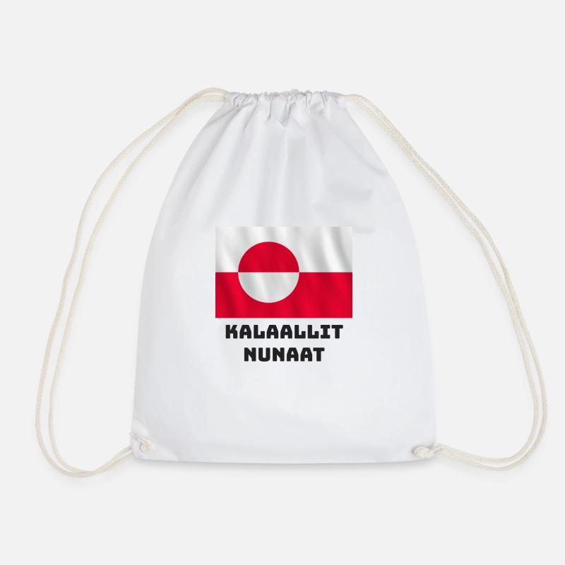Greenland flag - Drawstring Bag - white