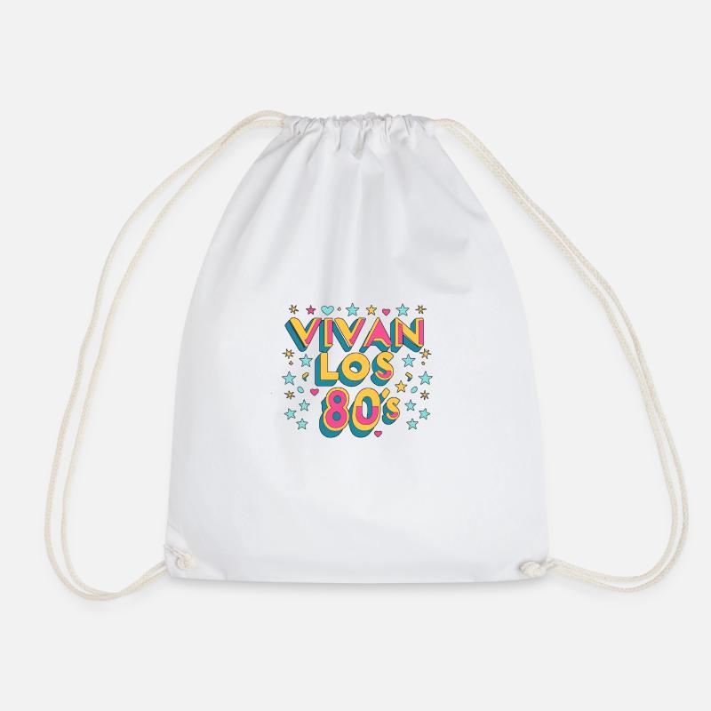 Live the 80's Retro - Drawstring Bag - white