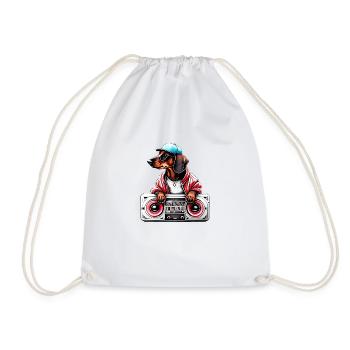 Dachshund Dog Music Dog Owner Dachshund Puppy Dogs - Drawstring Bag - white - Front