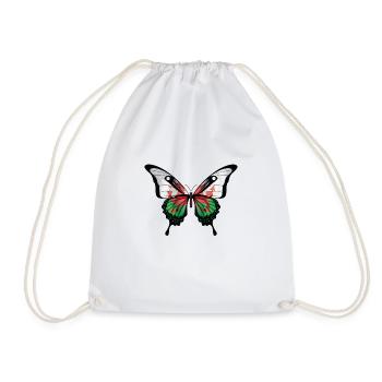 Wales Swallowtail Butterfly Flag - Drawstring Bag - white - Front