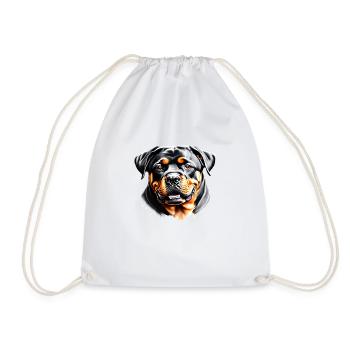 Rottweiler Dog Puppy Rottweiler Puppy Dogs - Drawstring Bag - white - Front