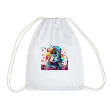 Festival Cat Geschenk - Turnbeutel - Weiß - Vorne