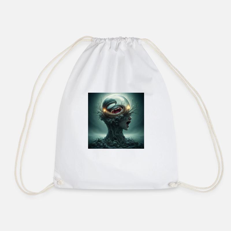 Fear - Drawstring Bag - white
