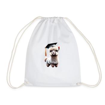 Bachelor Alpaca Graduation Studies Graduate - Drawstring Bag - white - Front