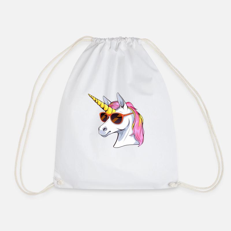Cooles Einhorn mit Sonnenbrille - Turnbeutel - Weiß