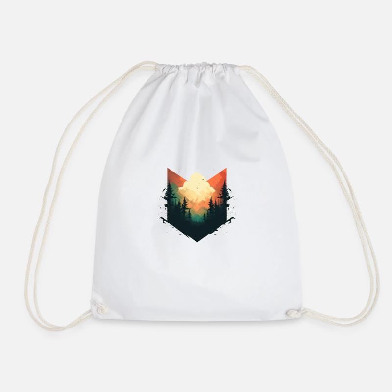 Mystical forest - view into beautiful - Drawstring Bag - white