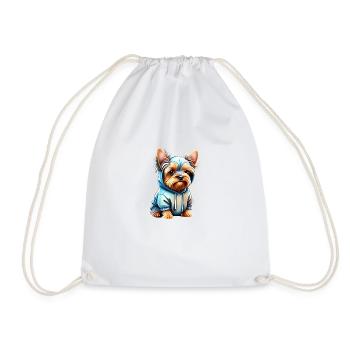 Puppy Yorkshire Terrier Chien Propriétaire Chien - Sac de sport léger - blanc - Devant