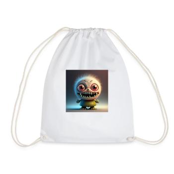 Happy Halloween cute monster tongue out scary fun - Drawstring Bag - white - Front