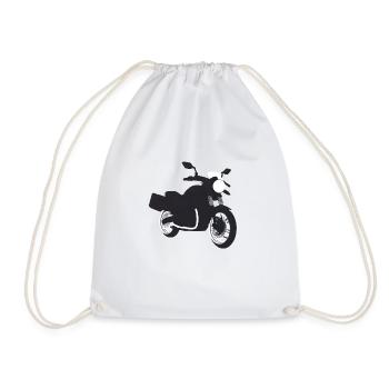 Motorcycle Motorcross Motorcyclist Motorbike Fan - Drawstring Bag - white - Front