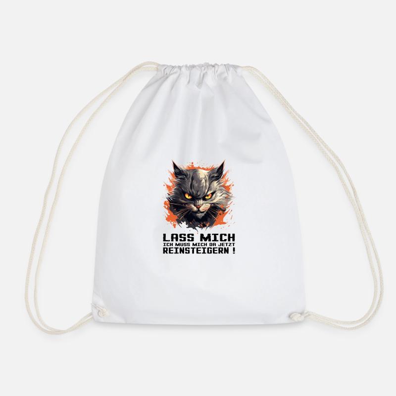 Katze mit Bösem Blick - Lass mich da reinsteigern - Turnbeutel - Weiß