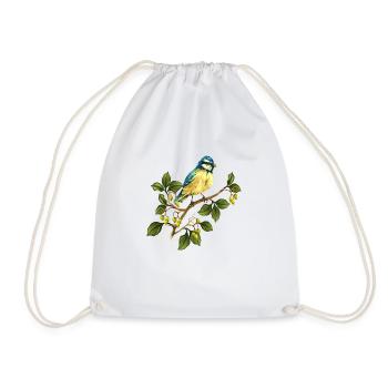 Bunter Vogel - Turnbeutel - Weiß - Vorne