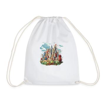 Crazy City - Drawstring Bag - white - Front