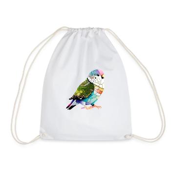 Budgie Bird Bird Owner Cockatiel - Drawstring Bag - white - Front