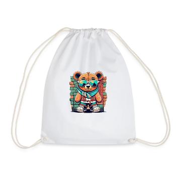 Ours en peluche Grafitti - Sac de sport léger - blanc - Devant