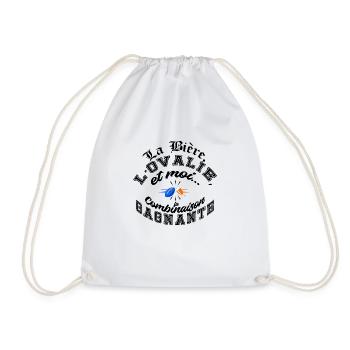 Cadeau Gagnant : Rugby et Apéro - Sac de sport léger - blanc - Devant