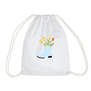 Home Gardener Garden Gift Flower Gardener Flowers - Drawstring Bag - white - Front
