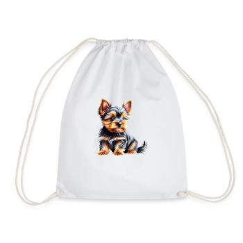 Dog Owner Yorkshire Terrier Puppy Dog - Drawstring Bag - white - Front