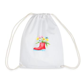 Flower Gift, Flowers, Garden, Home Gardener, Gardener - Drawstring Bag - white - Front