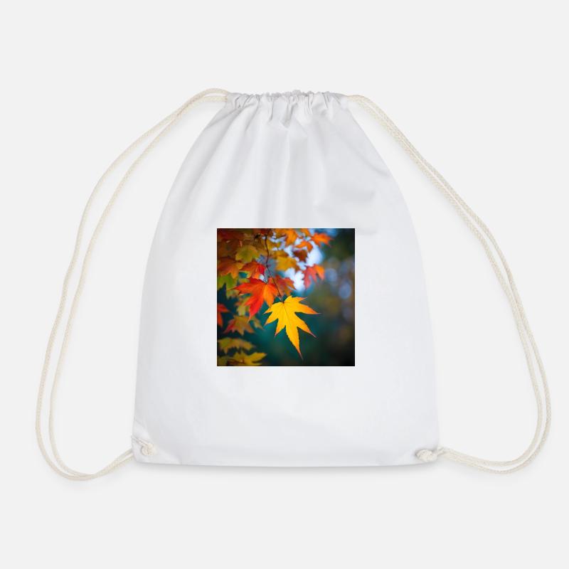 colourful leafes in autumn - Drawstring Bag - white