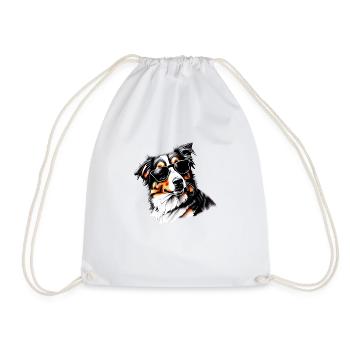 Australian Shepherd Dog Owner Sunglasses - Drawstring Bag - white - Front