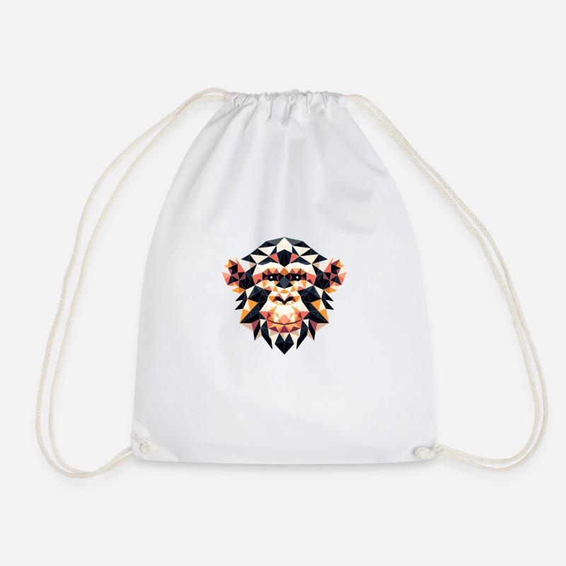 Chimpanzee // chimpanzee - Drawstring Bag - white