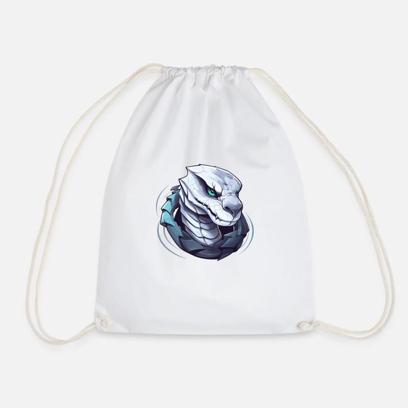 Illustration of a snake - Drawstring Bag - white