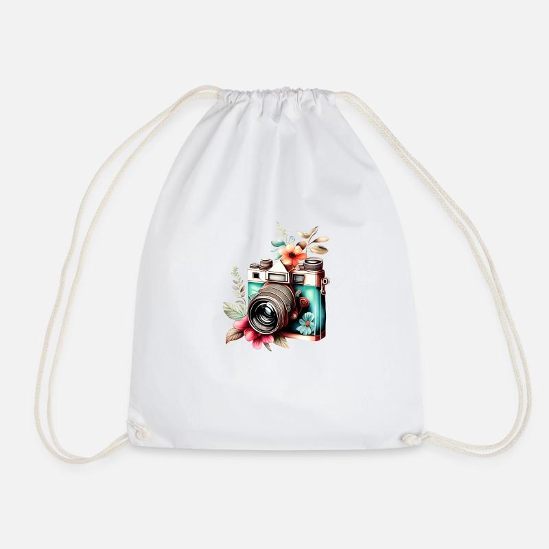 Photographer Photography Camera Camera - Drawstring Bag - white