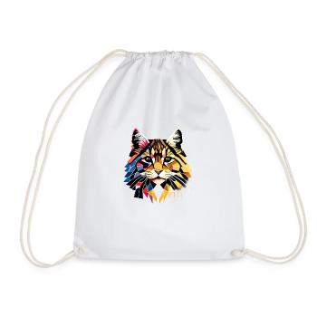 Cat Maine Coon Male Cat Kitten Cat Owner - Drawstring Bag - white - Front
