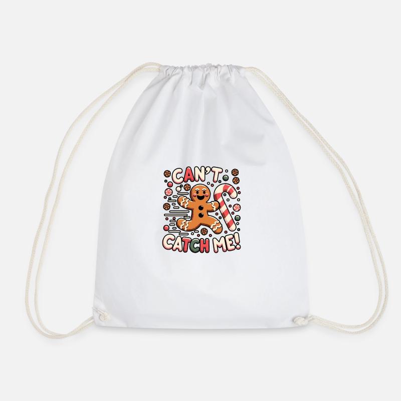 Cant Catch Me - Lebkuchenmann Design - Turnbeutel - Weiß