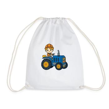 Tractor Young Kids - Drawstring Bag - white - Front