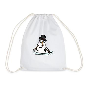 schmelzender Schneemann - Turnbeutel - Weiß - Vorne