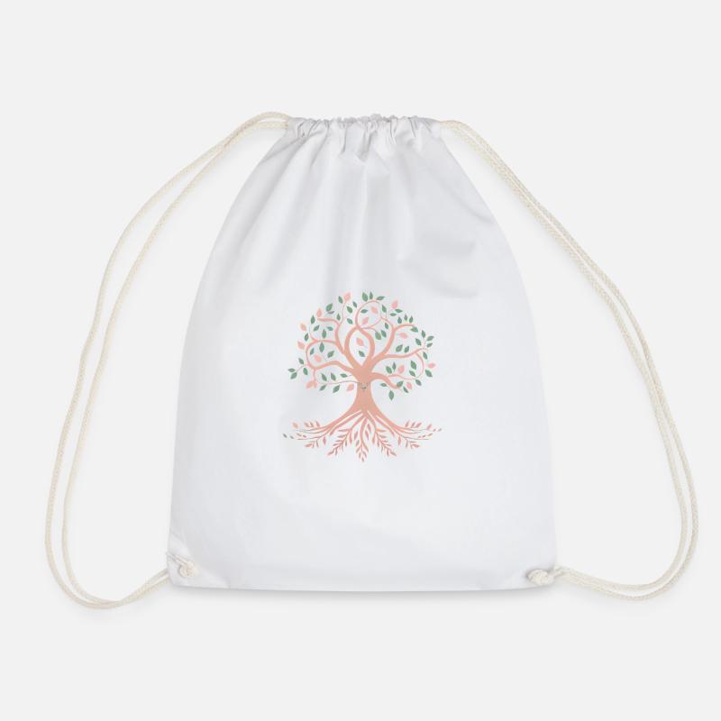 Lebensbaum Yoga Meditation Baum des Lebens - Turnbeutel - Weiß