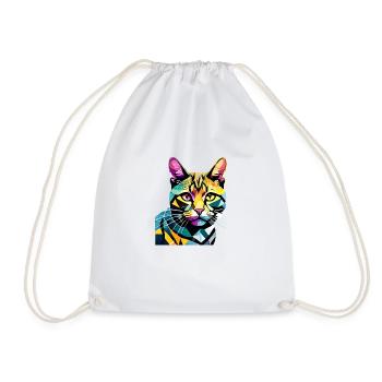 Chat, Animal de compagnie, Chat domestique, Chaton, Propriétaire de chat - Sac de sport léger - blanc - Devant
