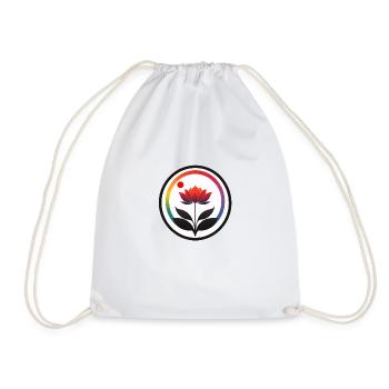 Zen Lotus Frame: Stylish and Vibrant - Drawstring Bag - white - Front