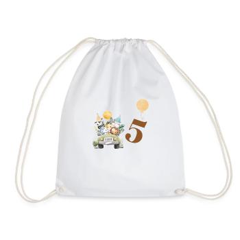 5th Anniversary Safari - Drawstring Bag - white - Front