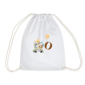 Letter O Safari - Drawstring Bag - white - Front