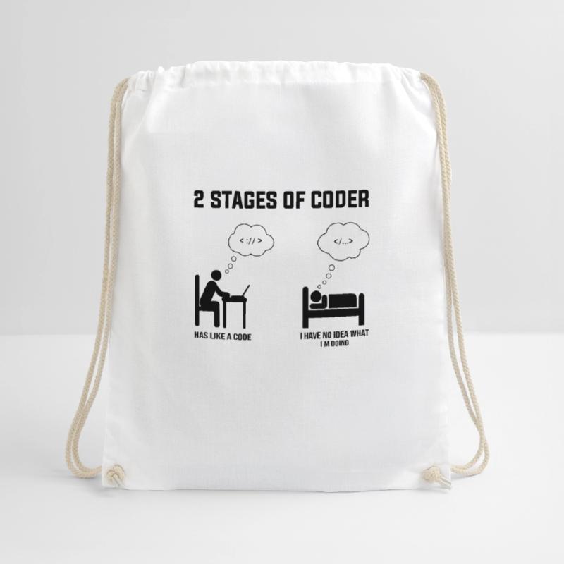 2 Stufen des Programmierers - Geschenkidee Humor Code Codierung Turnbeutel