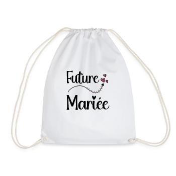 Future mariée cadeau EVJF original témoins mariage - Sac de sport léger - blanc - Devant