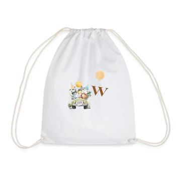 Letter W Safari - Drawstring Bag - white - Front