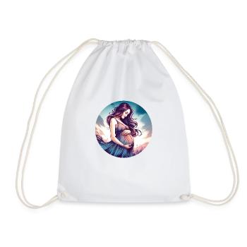 Happy and pretty pleased pregnant woman - Drawstring Bag - white - Front