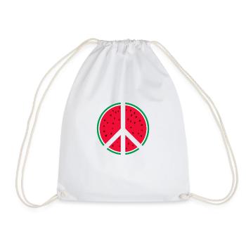 Wassermelone Peace-Zeichen - Turnbeutel - Weiß - Vorne